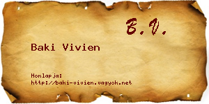 Baki Vivien névjegykártya